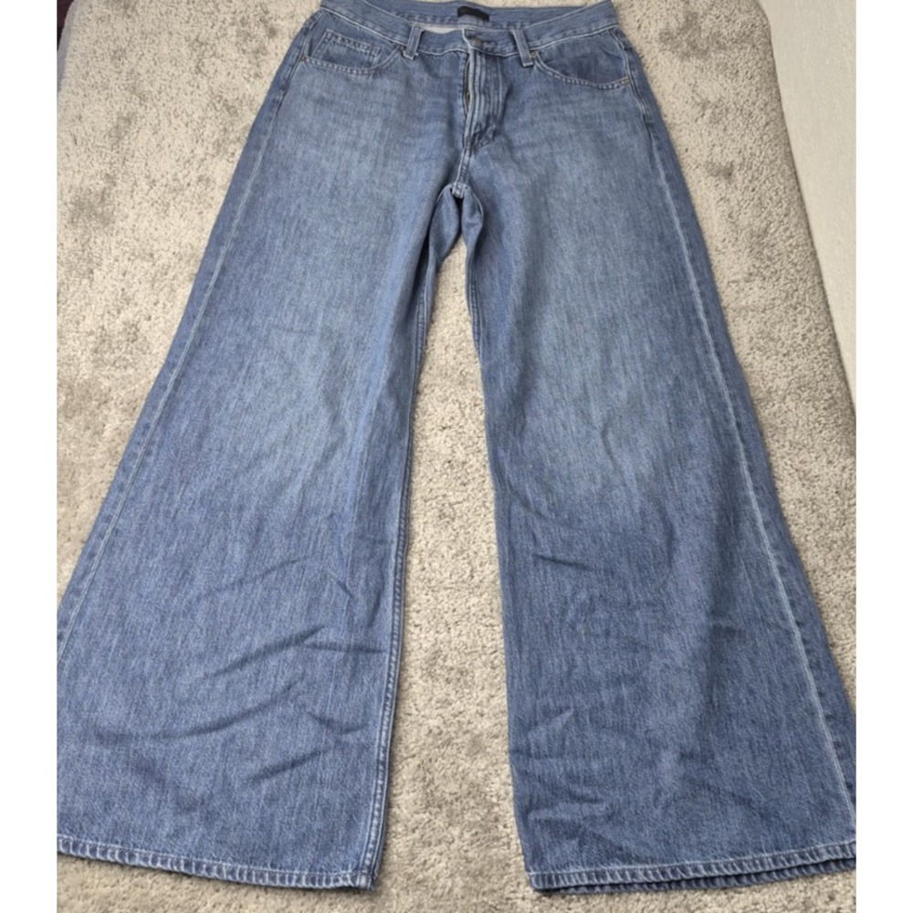 Uniqlo Women's High‎ Rise Ultra Wide Leg Palazzo Jeans Size 11 Waist 27 Y2K